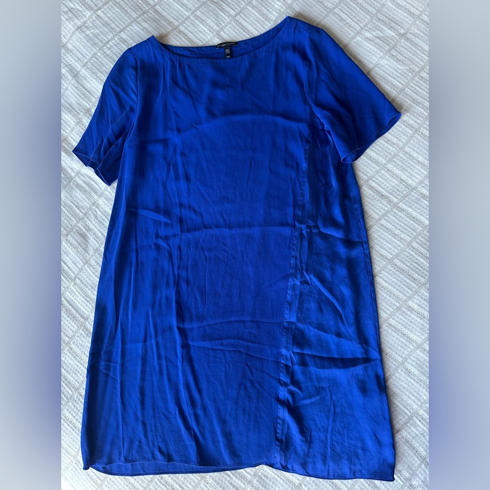 Eileen Fisher Royal Blue Short Sleeve Shift Dress